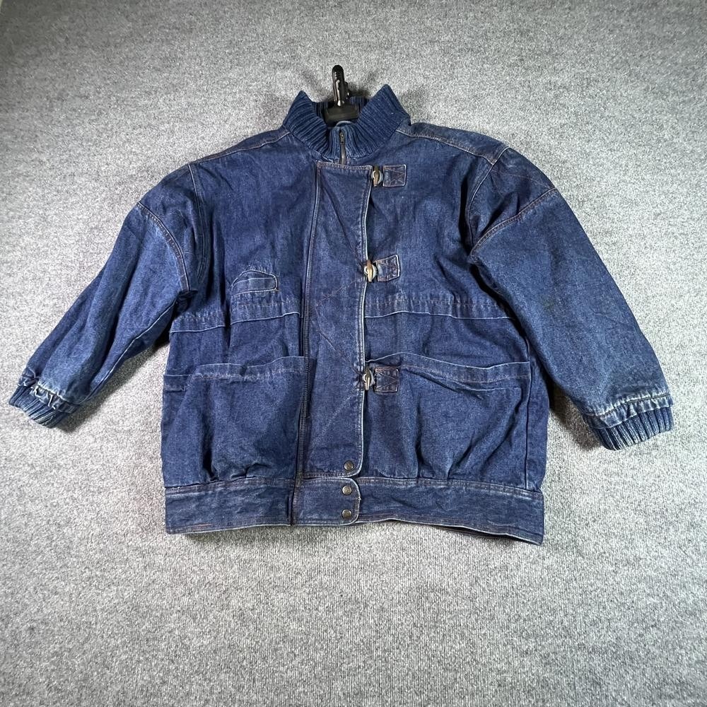 Vintage Andy Johns Basic Jacket Women's L Blue Cotton Denim Western Workwear